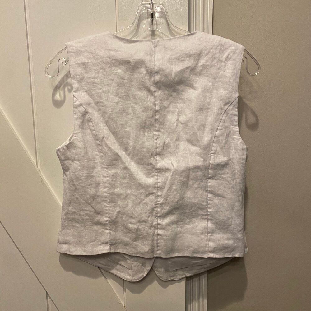 Abercrombie & Fitch White Linen Button Vest - Picture 3 of 5